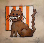 Goldzahn I, Acryl & Pigmente auf Leinwand, 70 x 70 x 4 cm